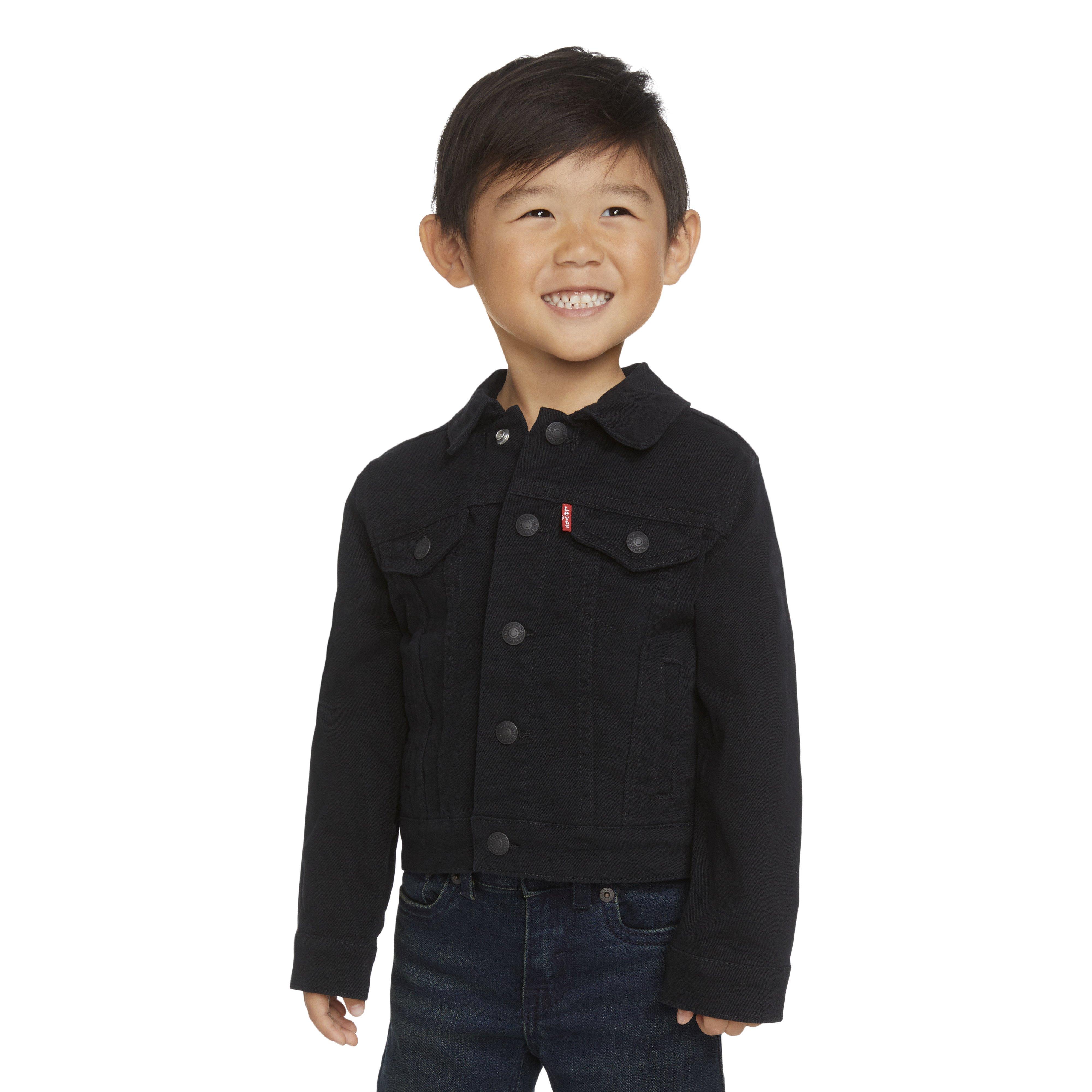 Levi's Toddler Boys' Trucker Style Black Wash Denim Jacket - BLACK